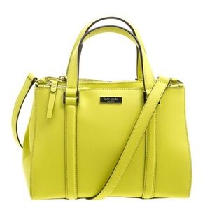 Kate Spade Newbury Lane Loden satchel  top handle bag in yellow lime chartreuse